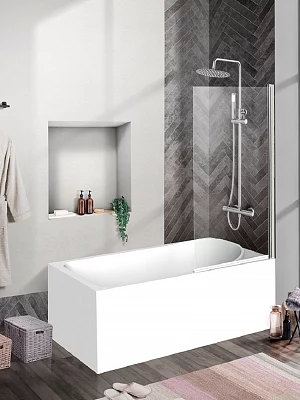 Шторка для ванны BelBagno Uno UNO-V-1-90/150-C-Cr 5 мм хром 90*150