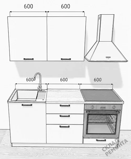 Фото Кухня Leko Монс белый – купить в Балаково: цена, описание, фото. Интернет-магазин 11